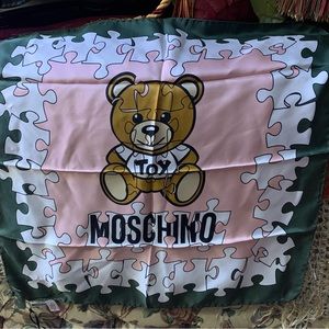 Moschino Bear Silk Scarf NWT